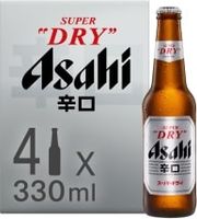 Asahi Super Dry Beer Lager Bottles 4x330ml