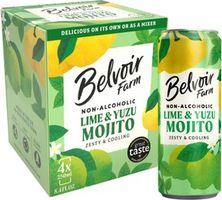 Belvoir Farm Non-Alcoholic Lime & Yuzu Mojito Cocktail/Mocktail 4 x 250ml
