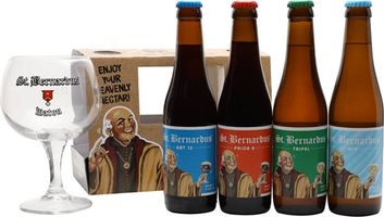 St Bernardus Wit, Prior 8, Abt 12, Tripel & Glass Gift Pack
