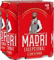 Madri Excepcional Premium Lager Beer Can 4 x 440ml