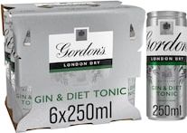 Gordon's & Diet Tonic  6x250ml