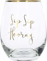 Creative Tops Ava & I Sip Sip Hooray Stemless Wine Glass x 2