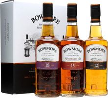 Bowmore Gift Pack / 12 Year Old+15 Year Old+18 Year Old Islay Single Malt Scotch Whisky