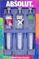 Absolut Vodka Trio & Glasses Gift Set